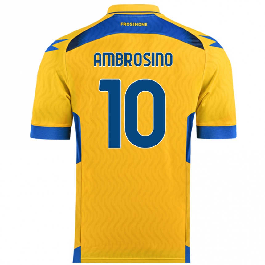 Vaikiškas Giuseppe Ambrosino #10 Geltona Namų Marškinėliai 2024/25 T-Shirt