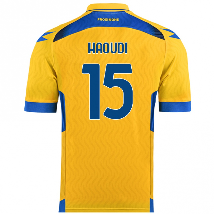 Vaikiškas Hamza Haoudi #15 Geltona Namų Marškinėliai 2024/25 T-Shirt