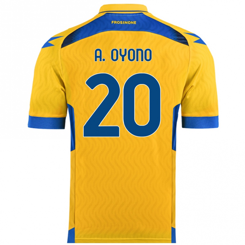 Vaikiškas Anthony Oyono #20 Geltona Namų Marškinėliai 2024/25 T-Shirt