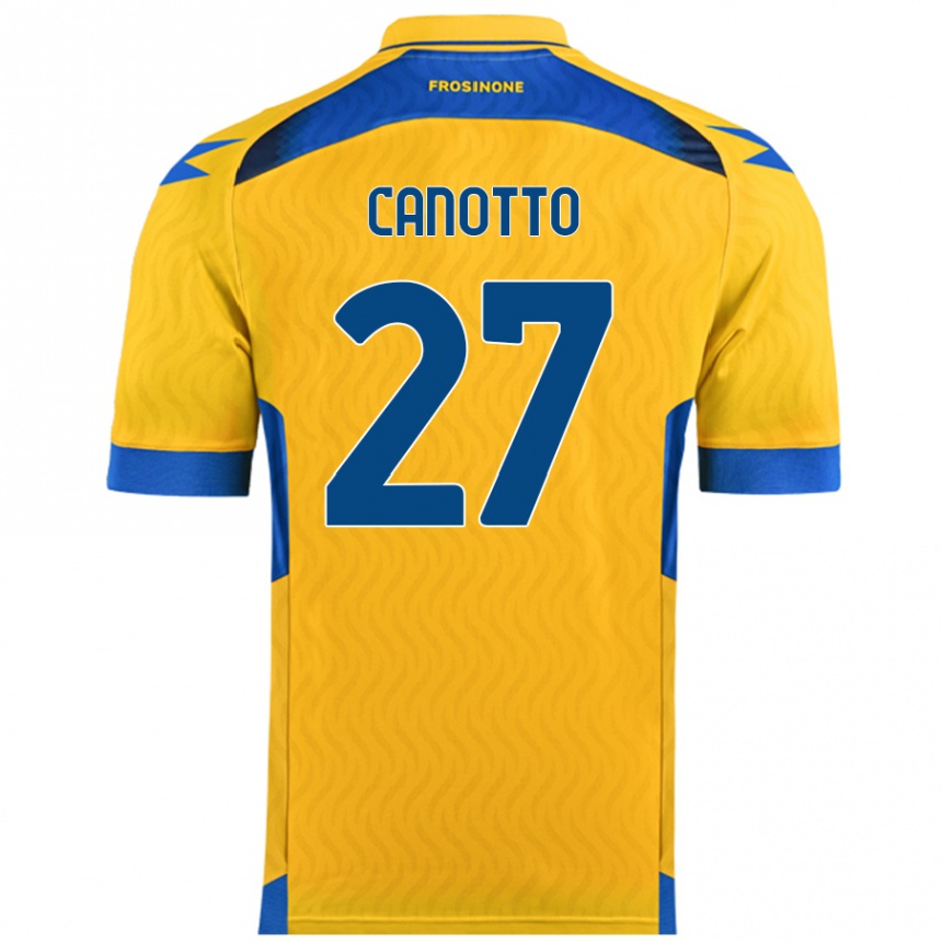 Vaikiškas Luigi Canotto #27 Geltona Namų Marškinėliai 2024/25 T-Shirt