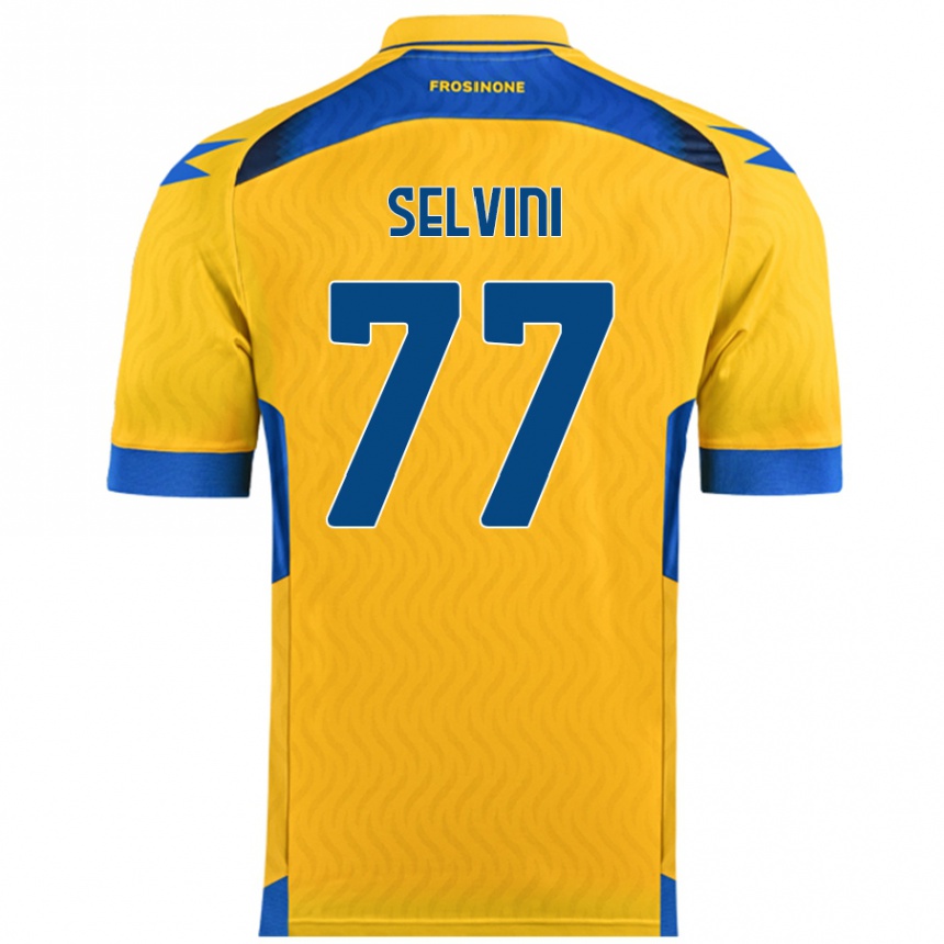 Vaikiškas Alessandro Selvini #77 Geltona Namų Marškinėliai 2024/25 T-Shirt