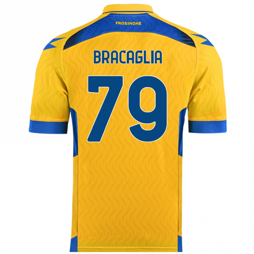 Vaikiškas Gabriele Bracaglia #79 Geltona Namų Marškinėliai 2024/25 T-Shirt