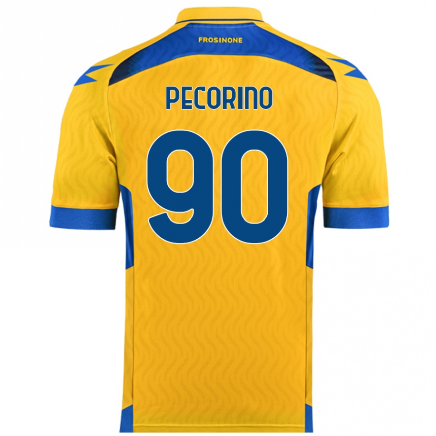 Vaikiškas Emanuele Pecorino #90 Geltona Namų Marškinėliai 2024/25 T-Shirt