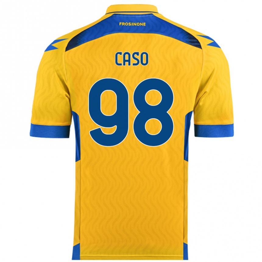 Vaikiškas Giuseppe Caso #98 Geltona Namų Marškinėliai 2024/25 T-Shirt