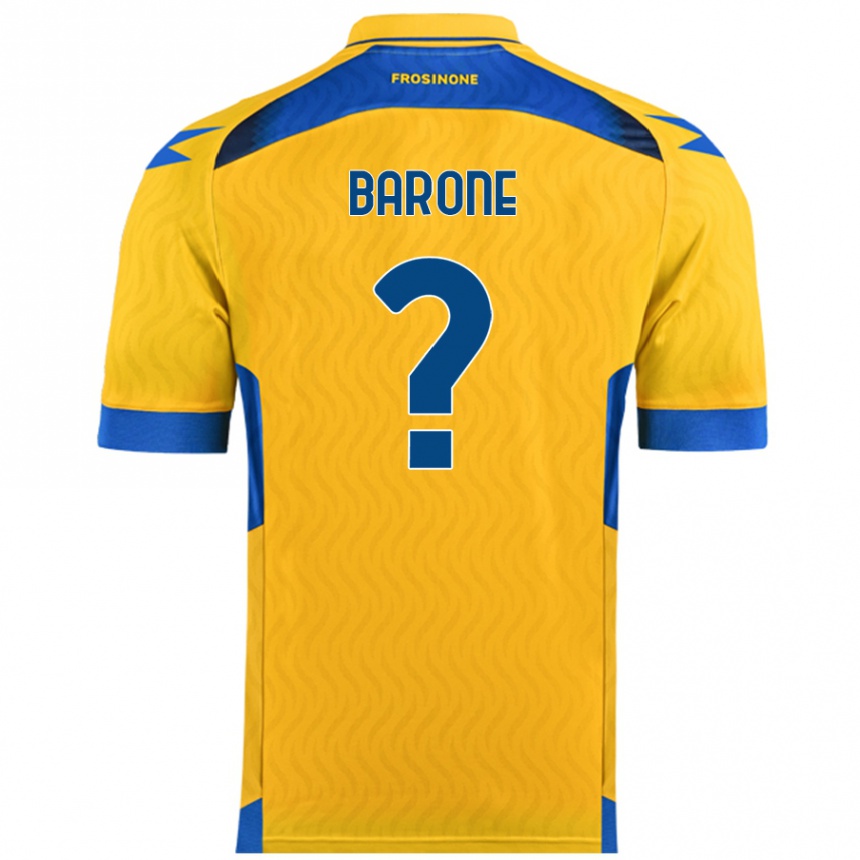 Vaikiškas Filippo Barone #0 Geltona Namų Marškinėliai 2024/25 T-Shirt