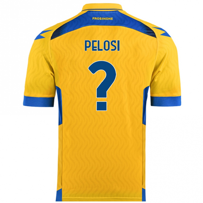 Vaikiškas Dario Pelosi #0 Geltona Namų Marškinėliai 2024/25 T-Shirt