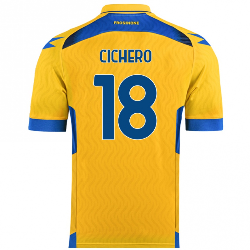 Vaikiškas Alejandro Cichero #18 Geltona Namų Marškinėliai 2024/25 T-Shirt