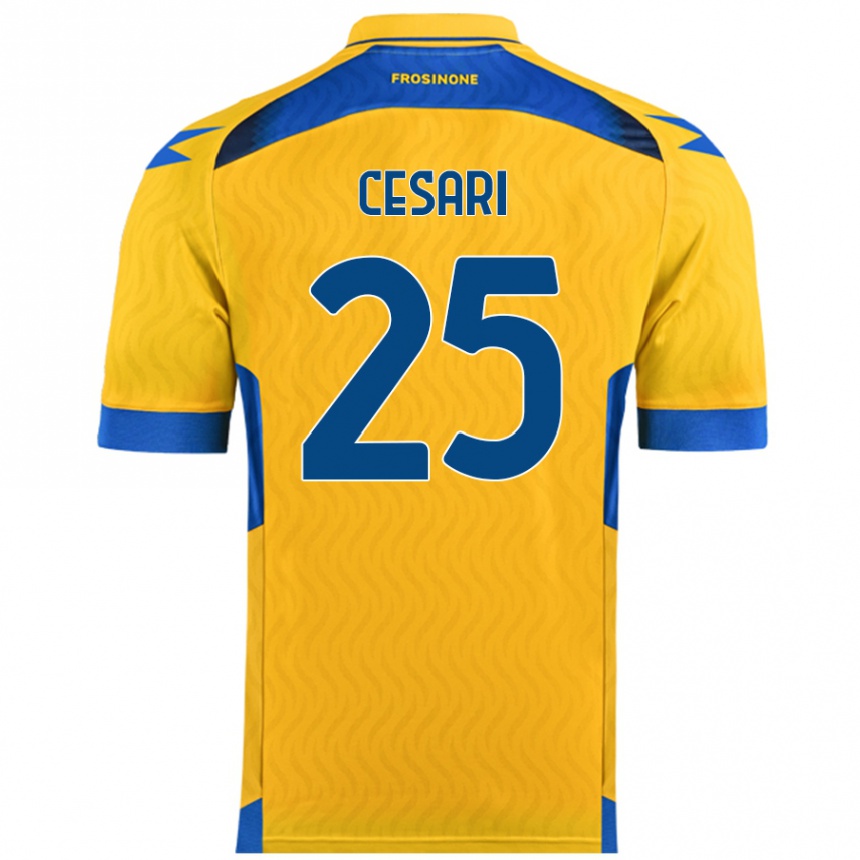 Vaikiškas Nicolò Cesari #25 Geltona Namų Marškinėliai 2024/25 T-Shirt