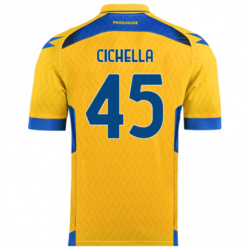 Vaikiškas Matteo Cichella #45 Geltona Namų Marškinėliai 2024/25 T-Shirt