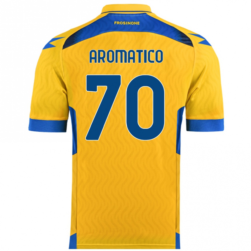 Vaikiškas Raul Aromatico #70 Geltona Namų Marškinėliai 2024/25 T-Shirt