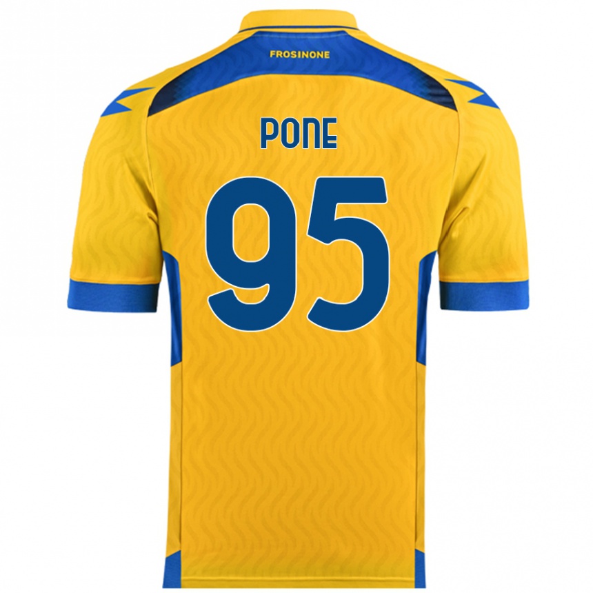 Vaikiškas Cristian Pone #95 Geltona Namų Marškinėliai 2024/25 T-Shirt