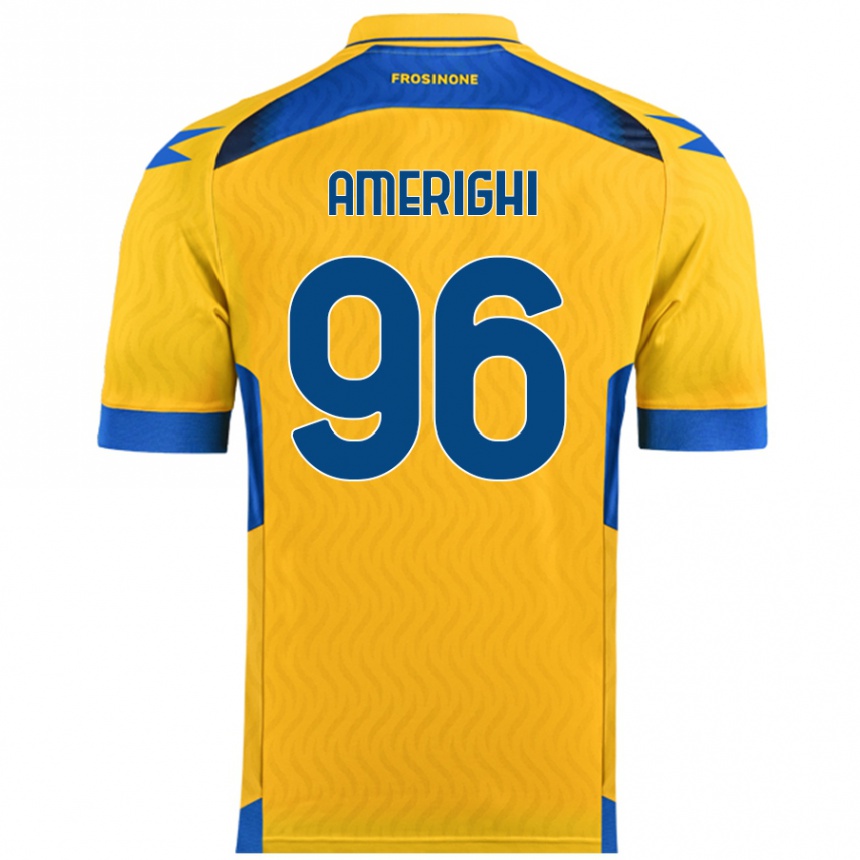 Vaikiškas Igor Amerighi #96 Geltona Namų Marškinėliai 2024/25 T-Shirt