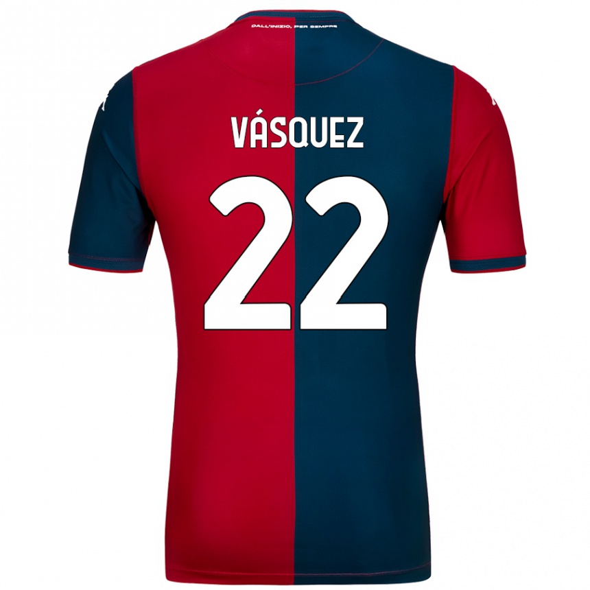 Vaikiškas Johan Vásquez #22 Raudona Tamsiai Mėlyna Namų Marškinėliai 2024/25 T-Shirt