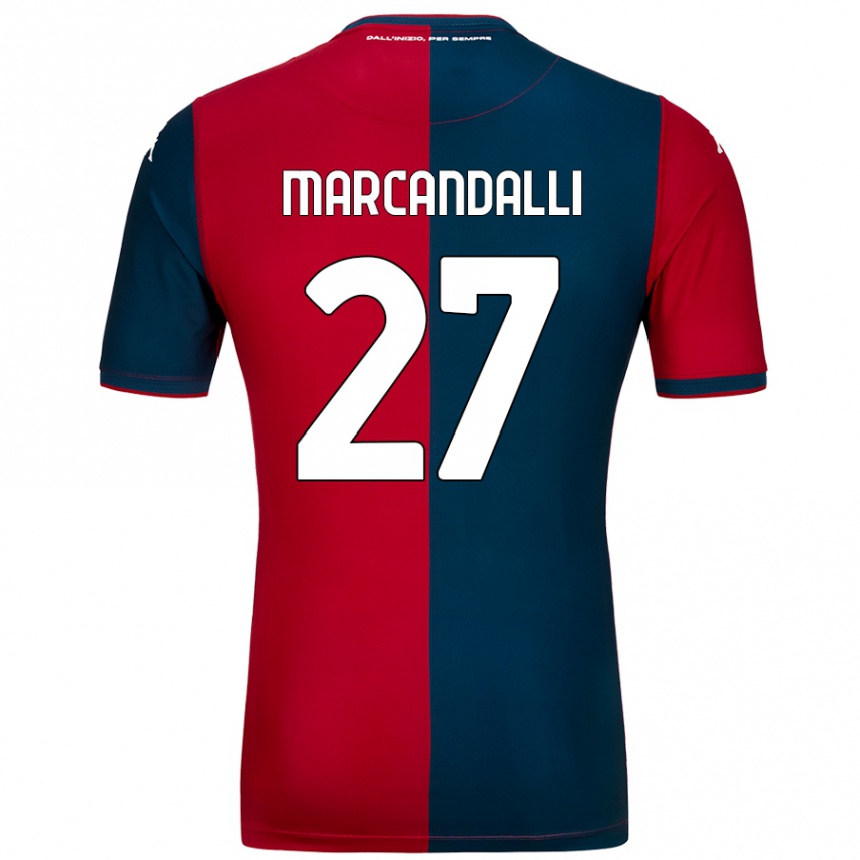 Vaikiškas Alessandro Marcandalli #27 Raudona Tamsiai Mėlyna Namų Marškinėliai 2024/25 T-Shirt