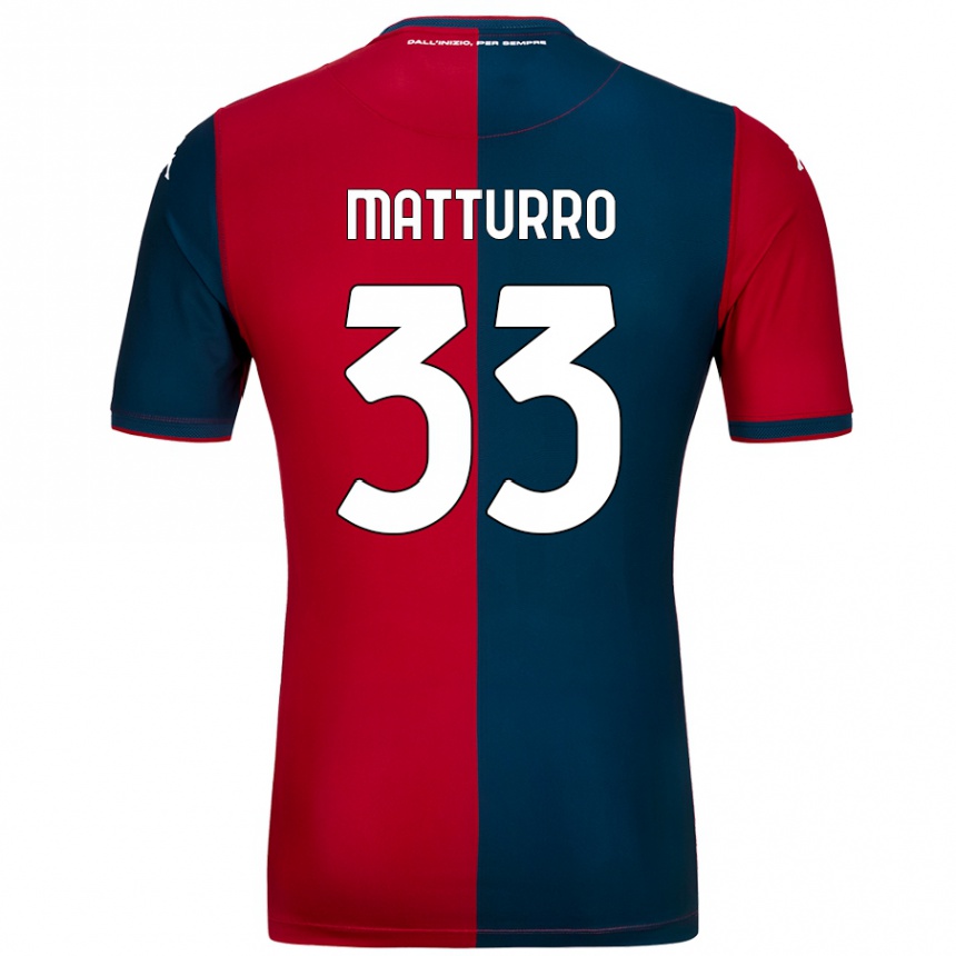 Vaikiškas Alan Matturro #33 Raudona Tamsiai Mėlyna Namų Marškinėliai 2024/25 T-Shirt