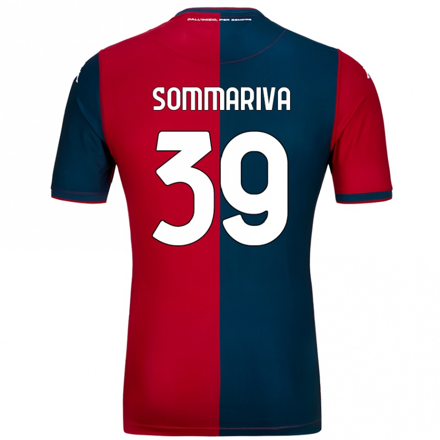 Vaikiškas Daniele Sommariva #39 Raudona Tamsiai Mėlyna Namų Marškinėliai 2024/25 T-Shirt