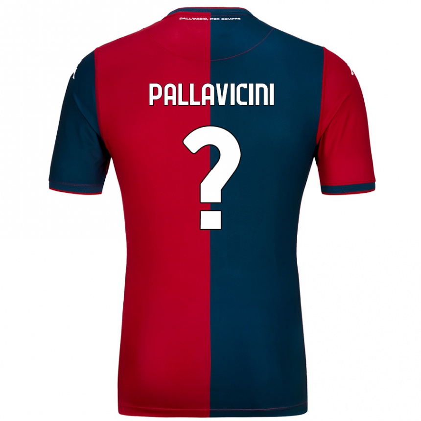 Vaikiškas Matteo Pallavicini #0 Raudona Tamsiai Mėlyna Namų Marškinėliai 2024/25 T-Shirt