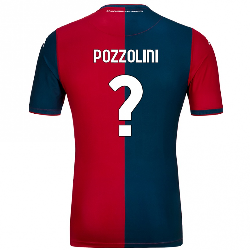 Vaikiškas Andrea Pozzolini #0 Raudona Tamsiai Mėlyna Namų Marškinėliai 2024/25 T-Shirt