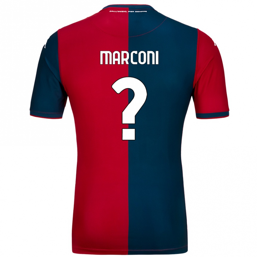 Vaikiškas Alessio Marconi #0 Raudona Tamsiai Mėlyna Namų Marškinėliai 2024/25 T-Shirt