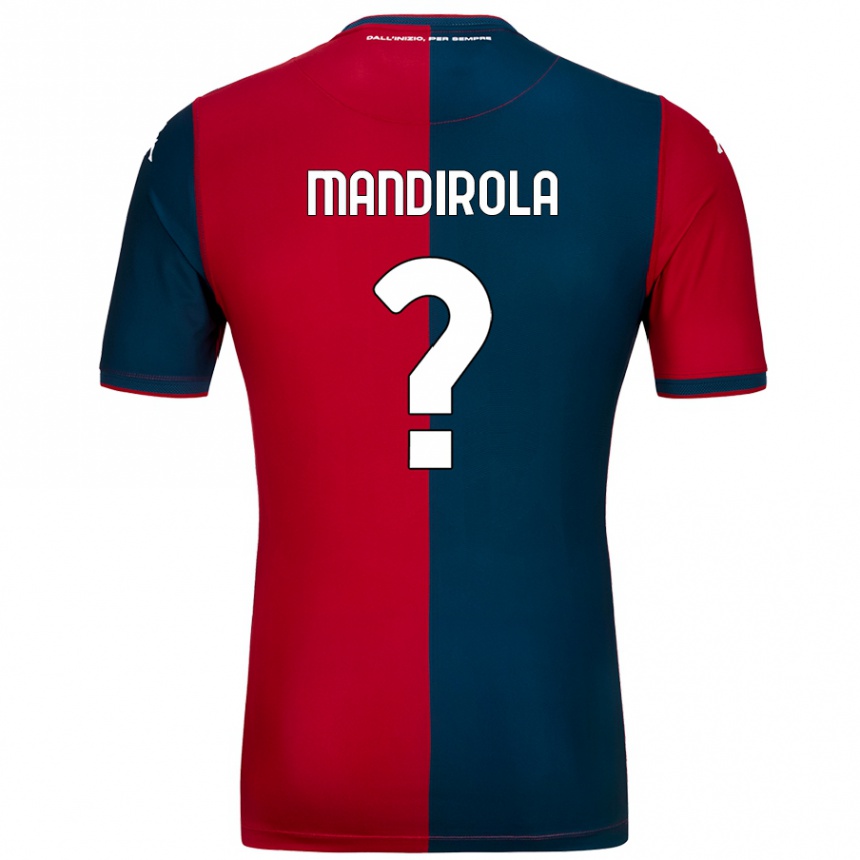 Vaikiškas Gabriele Mandirola #0 Raudona Tamsiai Mėlyna Namų Marškinėliai 2024/25 T-Shirt