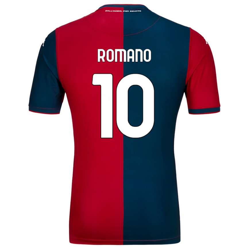 Vaikiškas Marco Romano #10 Raudona Tamsiai Mėlyna Namų Marškinėliai 2024/25 T-Shirt