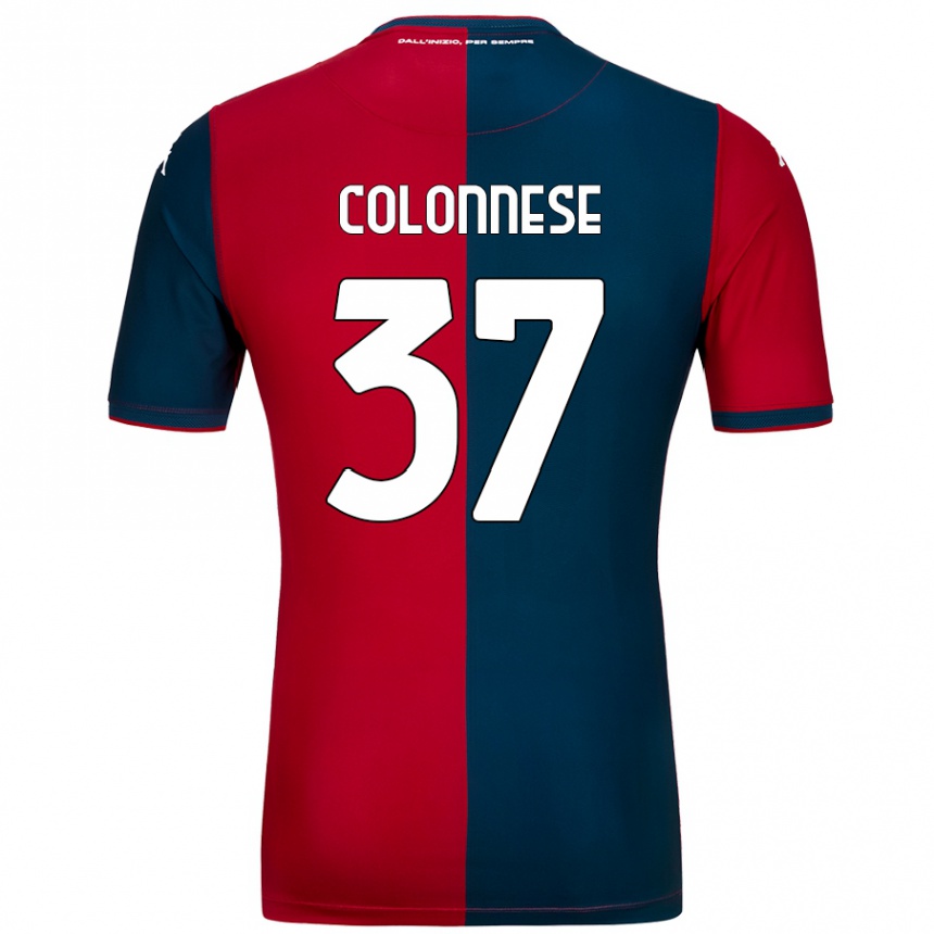 Vaikiškas Lorenzo Colonnese #37 Raudona Tamsiai Mėlyna Namų Marškinėliai 2024/25 T-Shirt