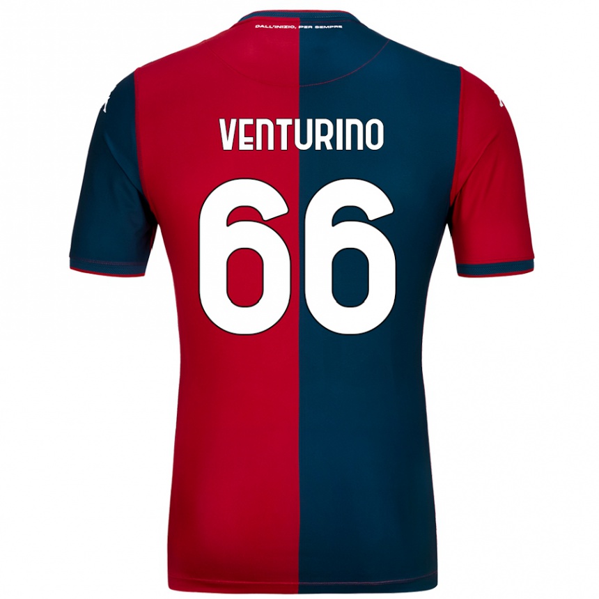 Vaikiškas Lorenzo Venturino #66 Raudona Tamsiai Mėlyna Namų Marškinėliai 2024/25 T-Shirt