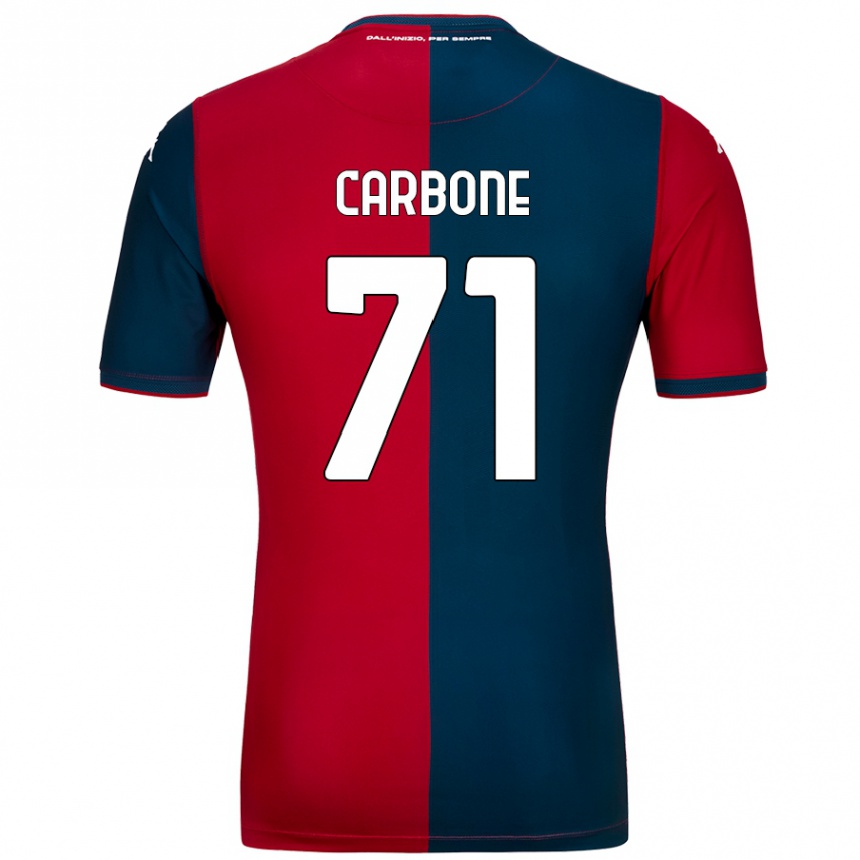 Vaikiškas Filippo Carbone #71 Raudona Tamsiai Mėlyna Namų Marškinėliai 2024/25 T-Shirt