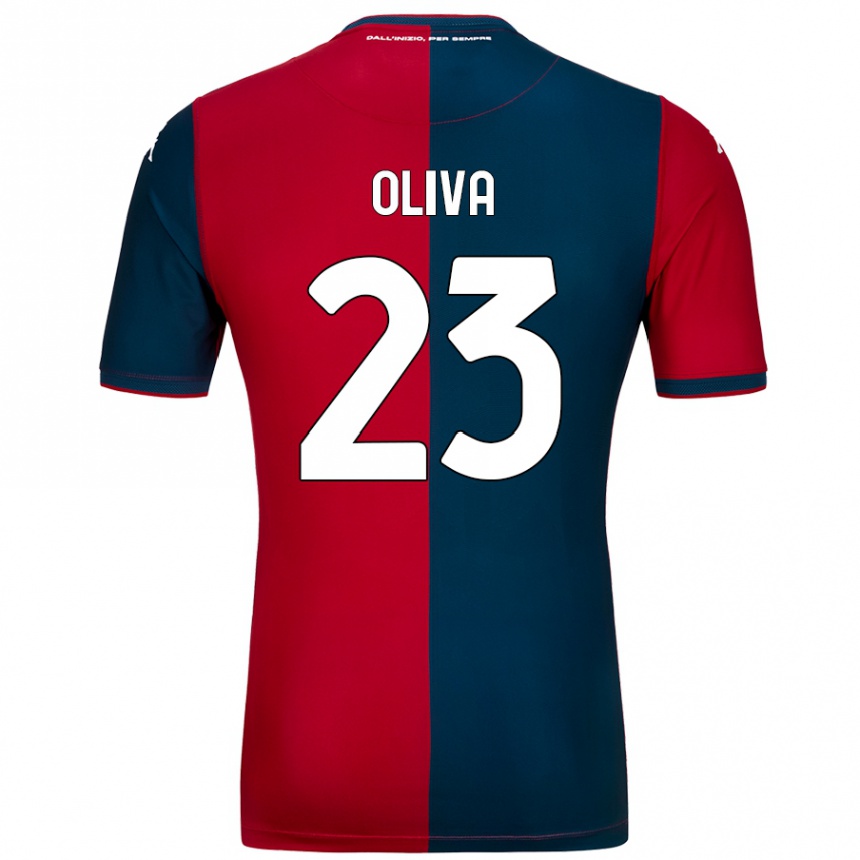 Vaikiškas Eleonora Oliva #23 Raudona Tamsiai Mėlyna Namų Marškinėliai 2024/25 T-Shirt