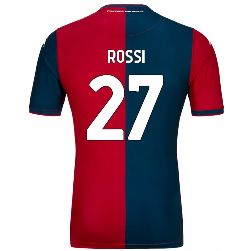 Vaikiškas Lucrezia Rossi #27 Raudona Tamsiai Mėlyna Namų Marškinėliai 2024/25 T-Shirt