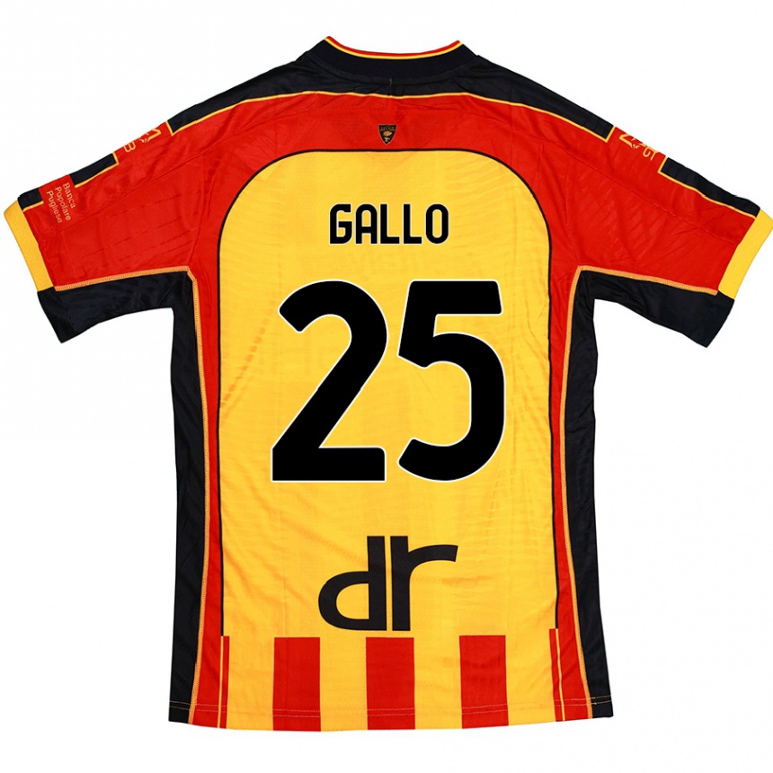 Vaikiškas Antonino Gallo #25 Geltona Raudona Namų Marškinėliai 2024/25 T-Shirt