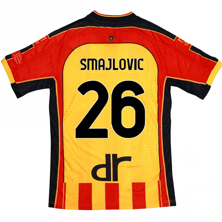 Vaikiškas Zinedin Smajlovic #26 Geltona Raudona Namų Marškinėliai 2024/25 T-Shirt