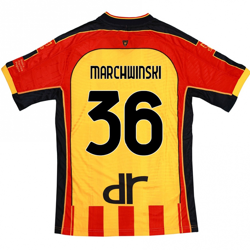 Vaikiškas Filip Marchwinski #36 Geltona Raudona Namų Marškinėliai 2024/25 T-Shirt