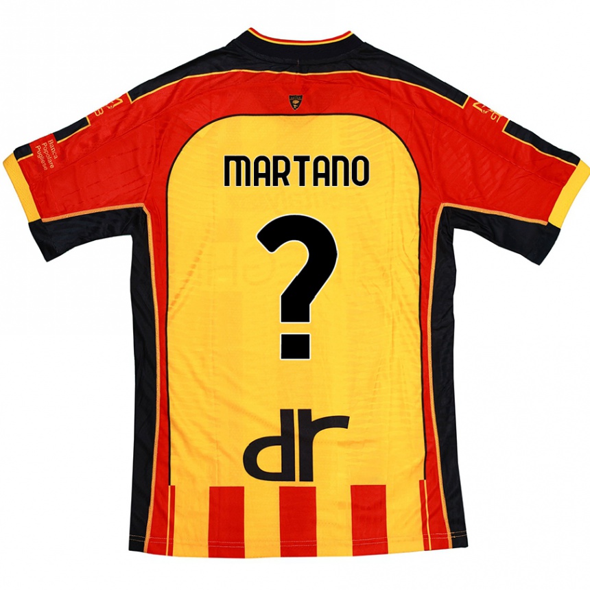 Vaikiškas Diego Martano #0 Geltona Raudona Namų Marškinėliai 2024/25 T-Shirt