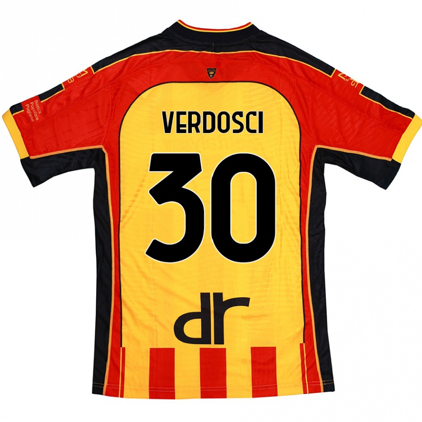 Vaikiškas Simone Verdosci #30 Geltona Raudona Namų Marškinėliai 2024/25 T-Shirt