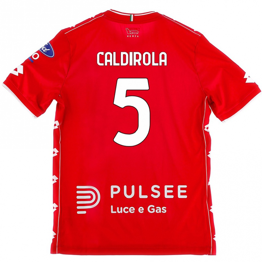 Vaikiškas Luca Caldirola #5 Raudona Balta Namų Marškinėliai 2024/25 T-Shirt