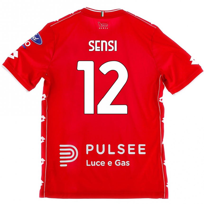 Vaikiškas Stefano Sensi #12 Raudona Balta Namų Marškinėliai 2024/25 T-Shirt