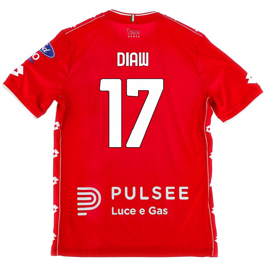 Vaikiškas Davide Diaw #17 Raudona Balta Namų Marškinėliai 2024/25 T-Shirt