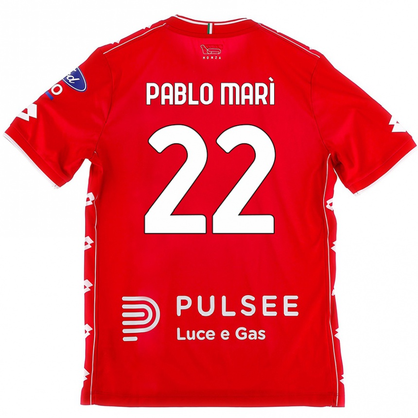 Vaikiškas Pablo Marí #22 Raudona Balta Namų Marškinėliai 2024/25 T-Shirt