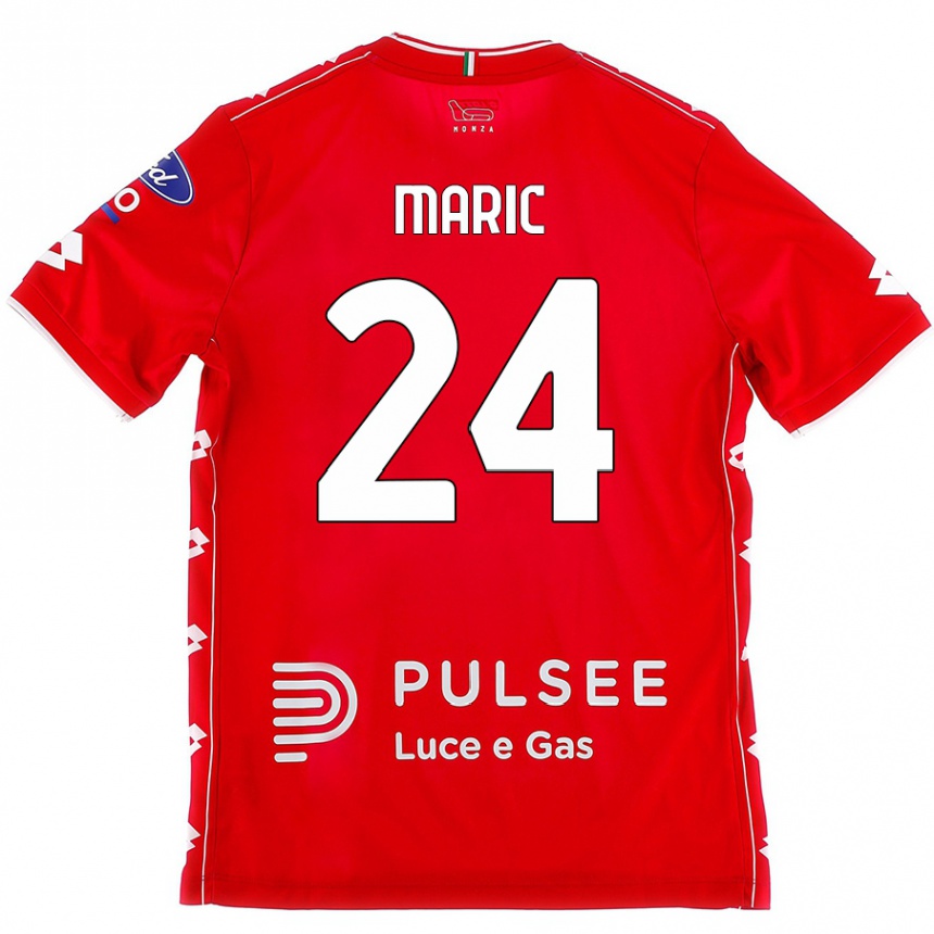 Vaikiškas Mirko Maric #24 Raudona Balta Namų Marškinėliai 2024/25 T-Shirt