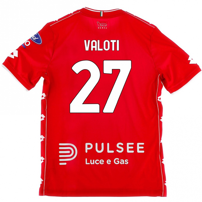 Vaikiškas Mattia Valoti #27 Raudona Balta Namų Marškinėliai 2024/25 T-Shirt