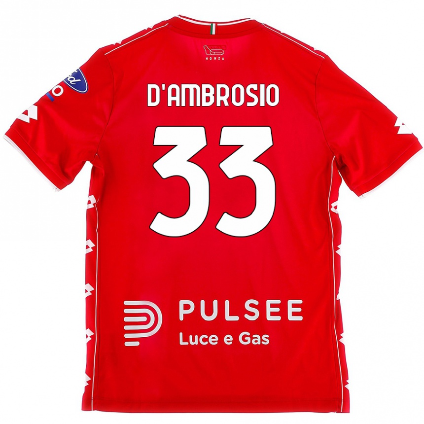 Vaikiškas Danilo D'ambrosio #33 Raudona Balta Namų Marškinėliai 2024/25 T-Shirt