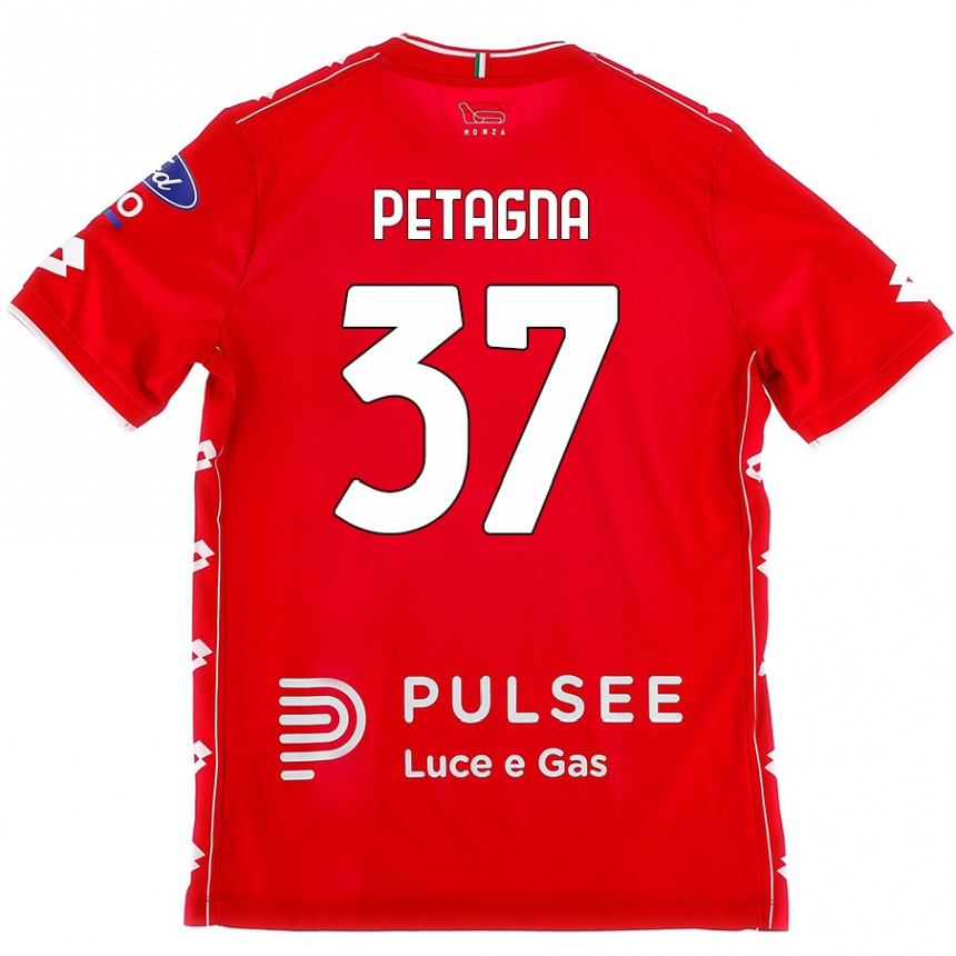 Vaikiškas Andrea Petagna #37 Raudona Balta Namų Marškinėliai 2024/25 T-Shirt