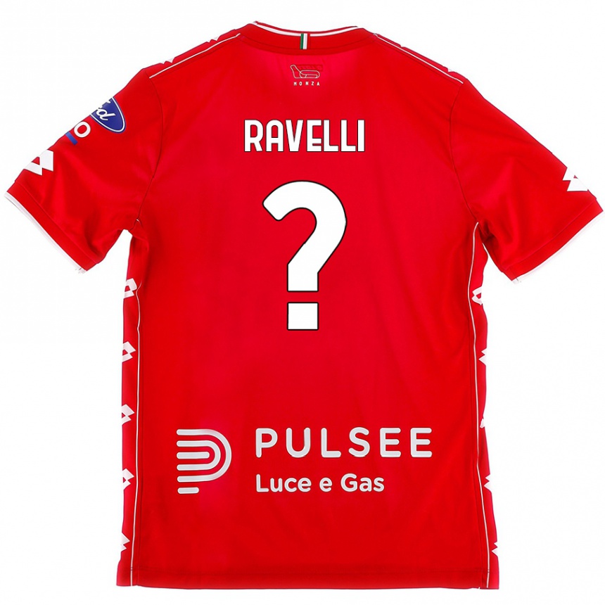 Vaikiškas Etienne Ravelli #0 Raudona Balta Namų Marškinėliai 2024/25 T-Shirt