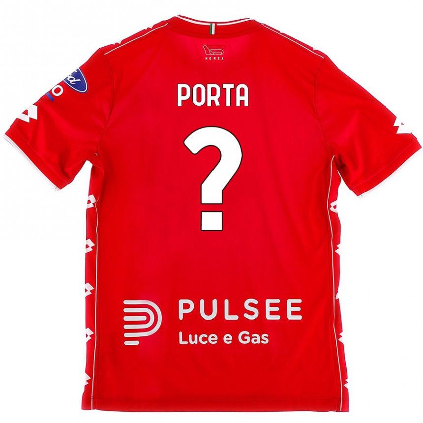 Vaikiškas Matteo Porta #0 Raudona Balta Namų Marškinėliai 2024/25 T-Shirt