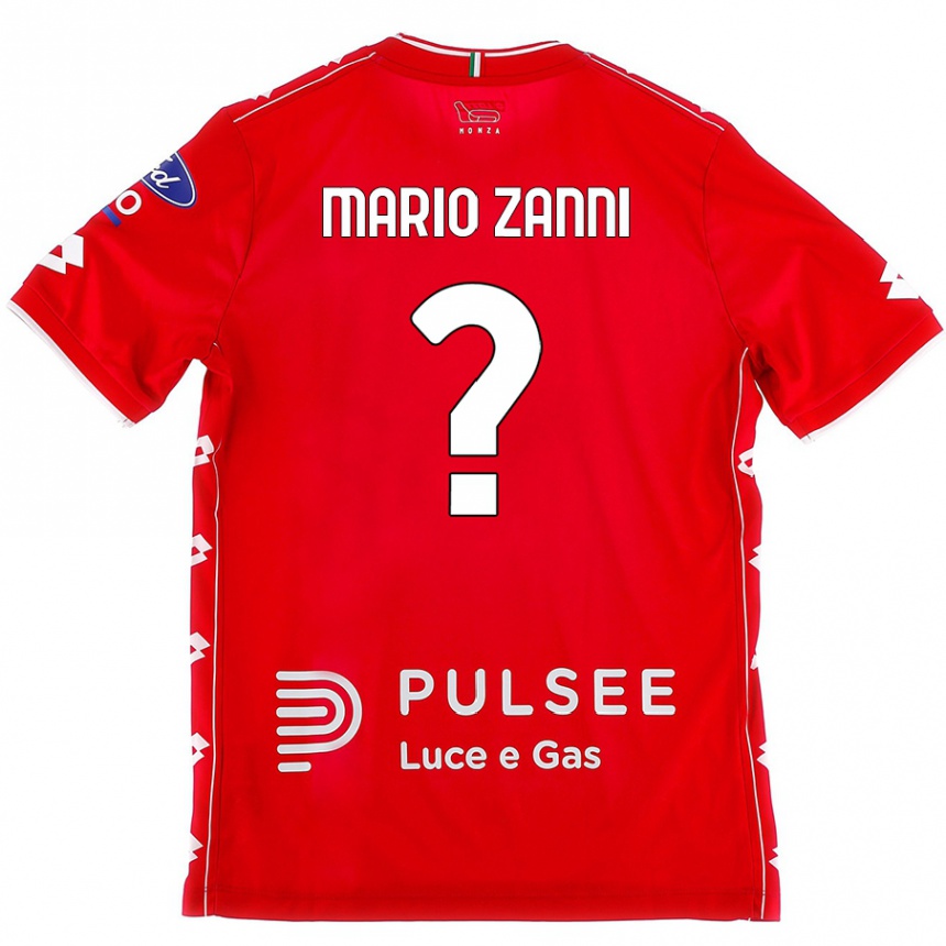 Vaikiškas Mario Zanni #0 Raudona Balta Namų Marškinėliai 2024/25 T-Shirt