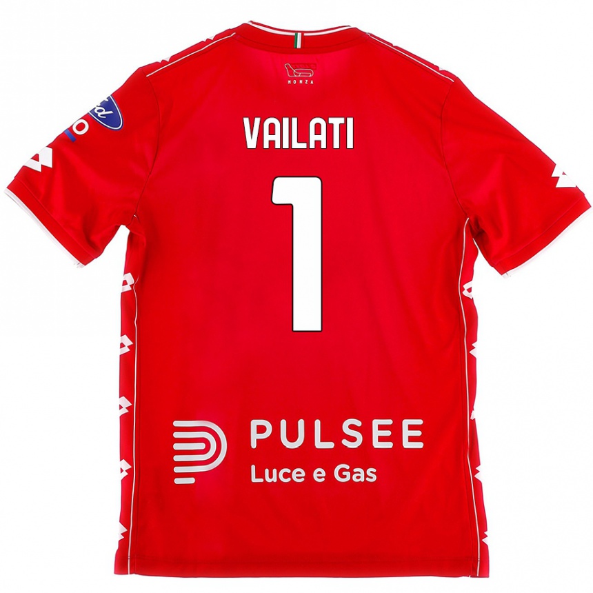 Vaikiškas Andrea Vailati #1 Raudona Balta Namų Marškinėliai 2024/25 T-Shirt