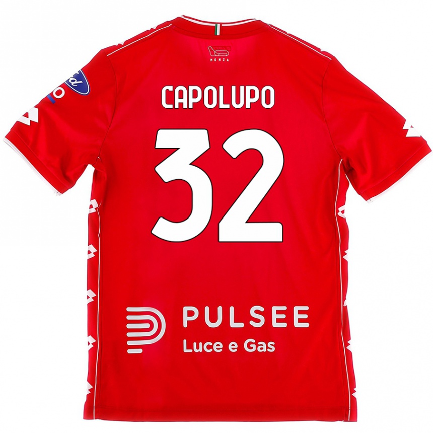 Vaikiškas Samuele Capolupo #32 Raudona Balta Namų Marškinėliai 2024/25 T-Shirt