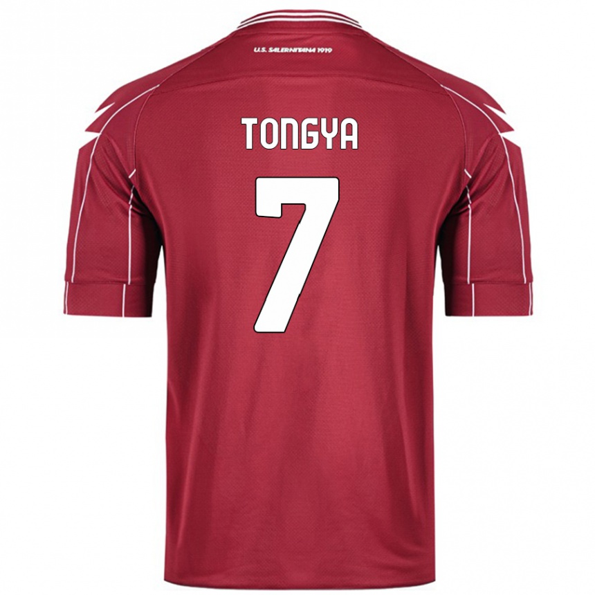 Vaikiškas Franco Tongya #7 Burgundija Namų Marškinėliai 2024/25 T-Shirt