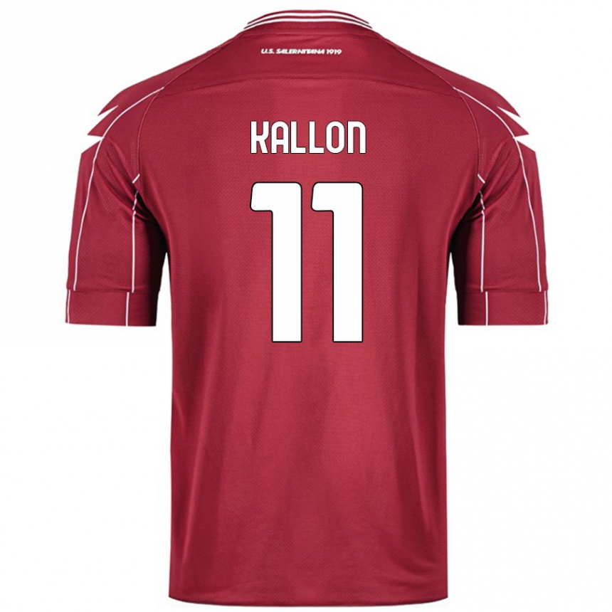 Vaikiškas Yayah Kallon #11 Burgundija Namų Marškinėliai 2024/25 T-Shirt